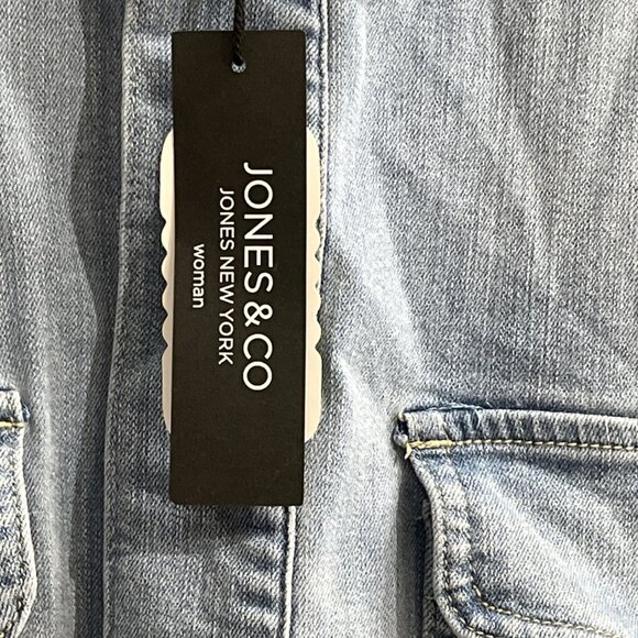 Jones & Co Shacket Womens 1X Faded Denim Button Down Shirt Western Workwear - Picture 3 of 9